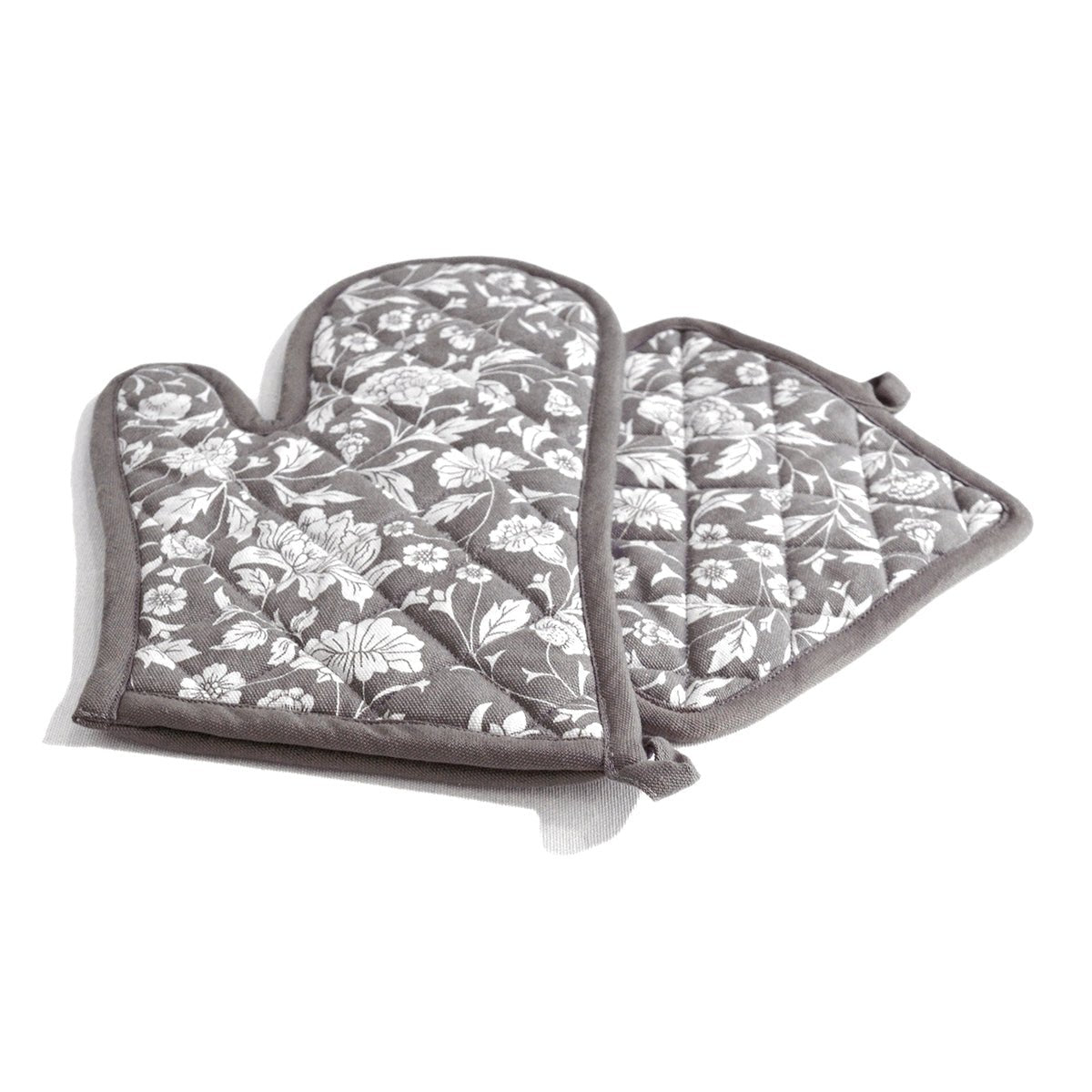 Kalamkari Grey quilted oven mitt, quilted potholder, kitchen accessory, pure cotton