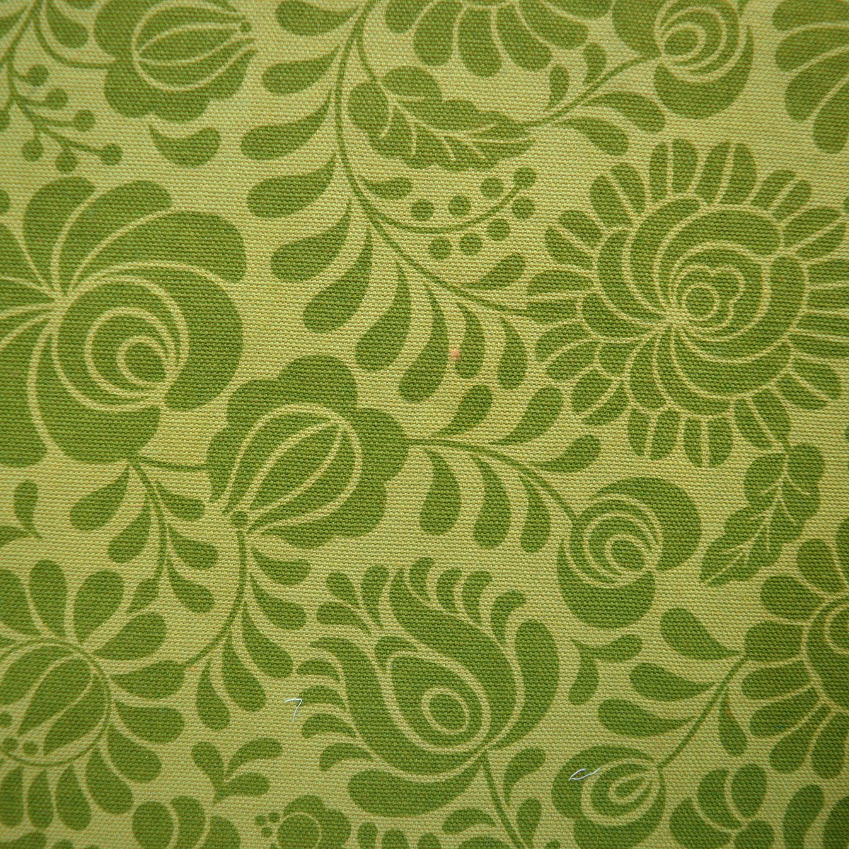 Green printed fabric, Matyo Rose pattern, 100% cotton duck, by the metre, bold print