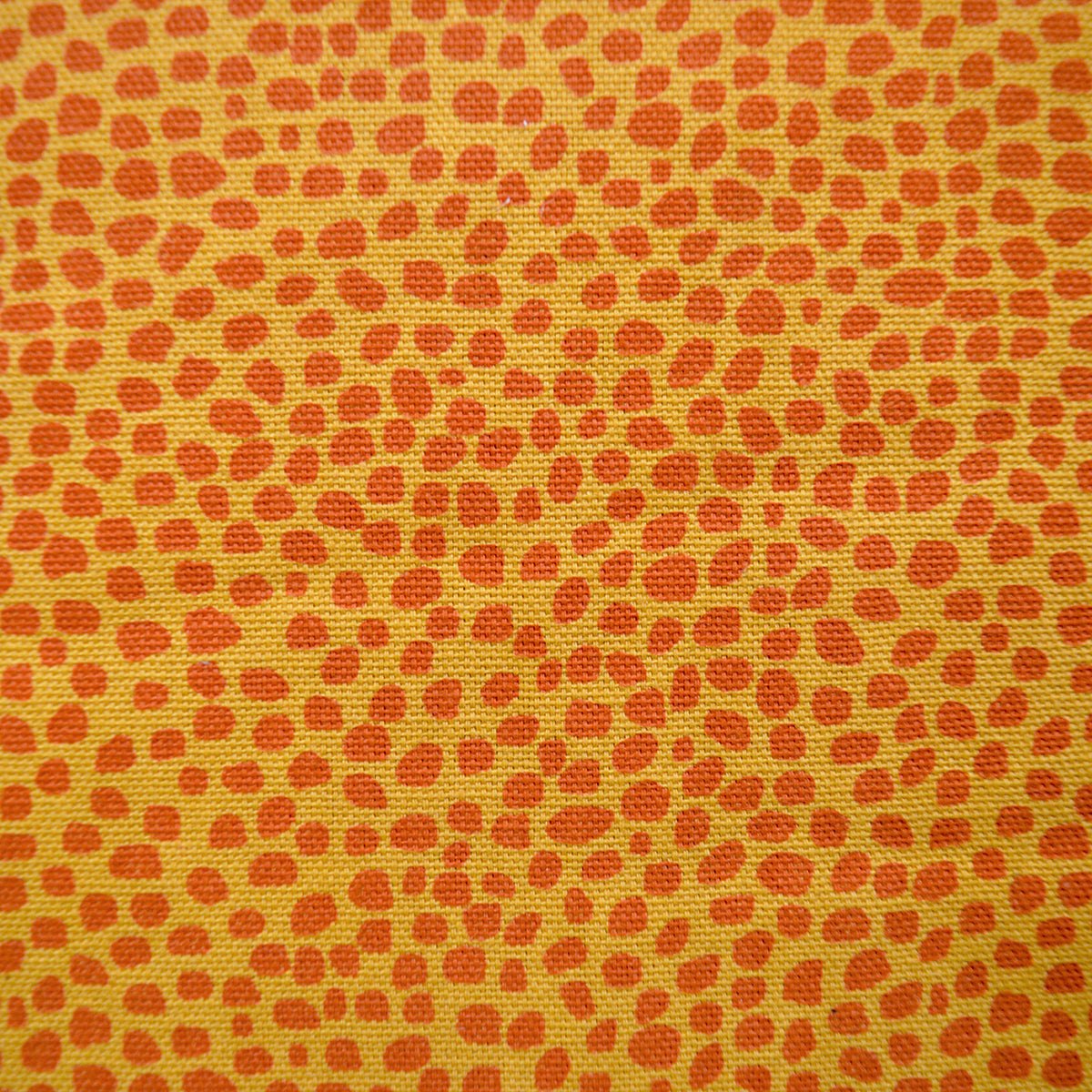Yellow dot print fabric, 100% cotton duck, fabric by the metre