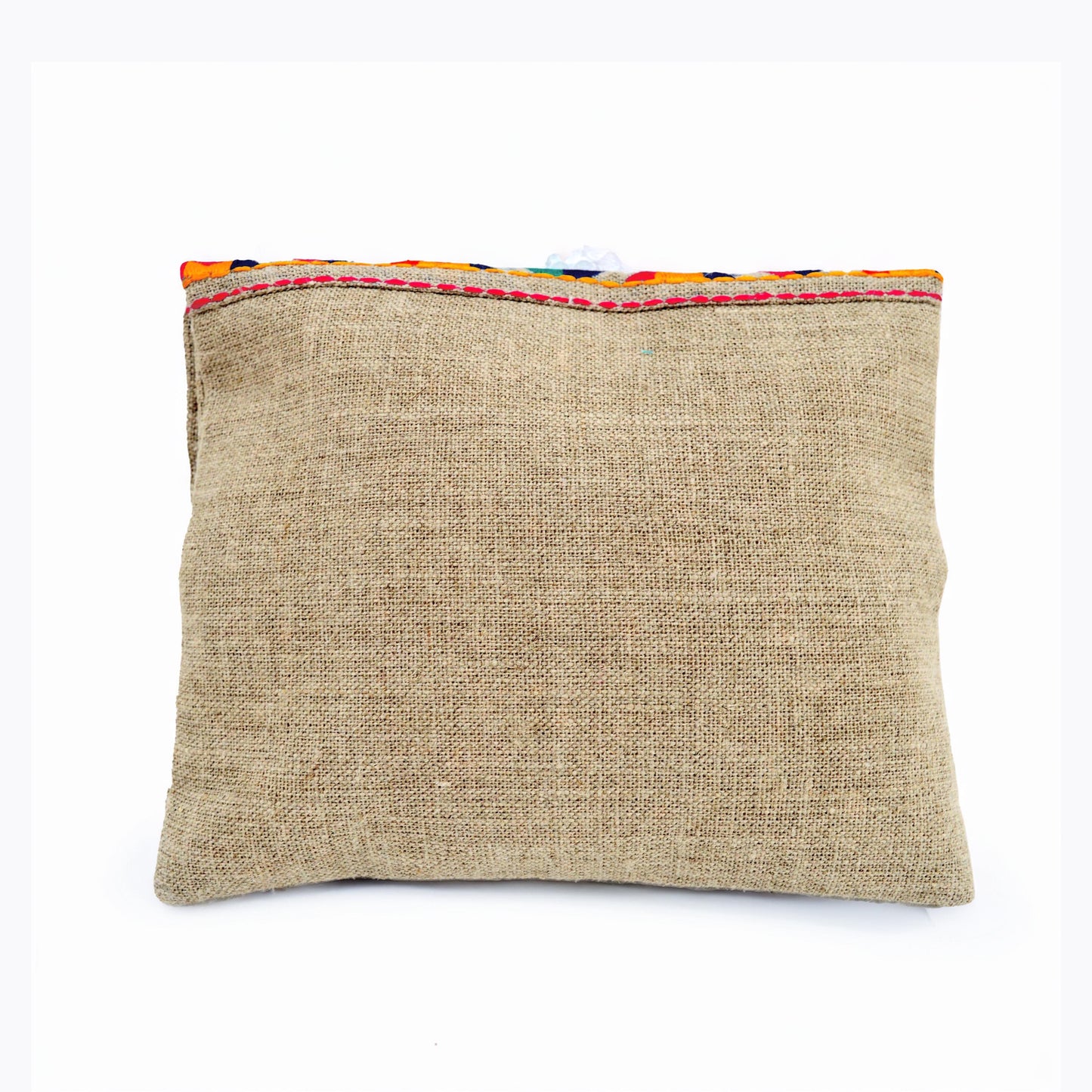 Boho pouch, linen bag, kilim pattern, moroccan, foldover embroidered clutch