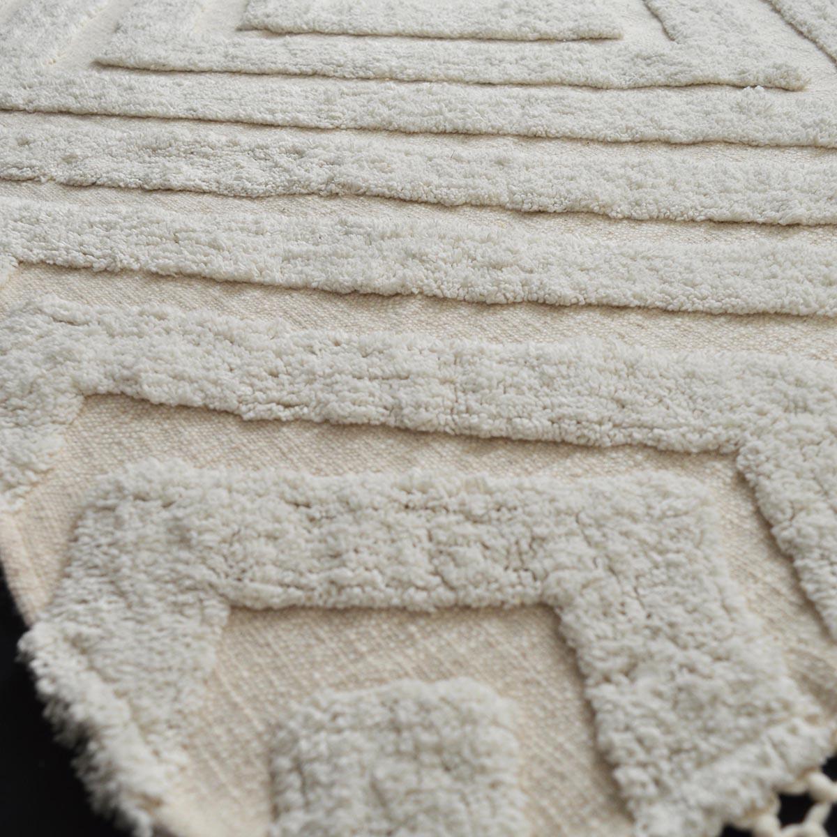 OFF WHITE Cotton tufted Throw blanket, diamond pattern tufting, couch throw, picnic blanket, 100% cotton, 44X55 inches