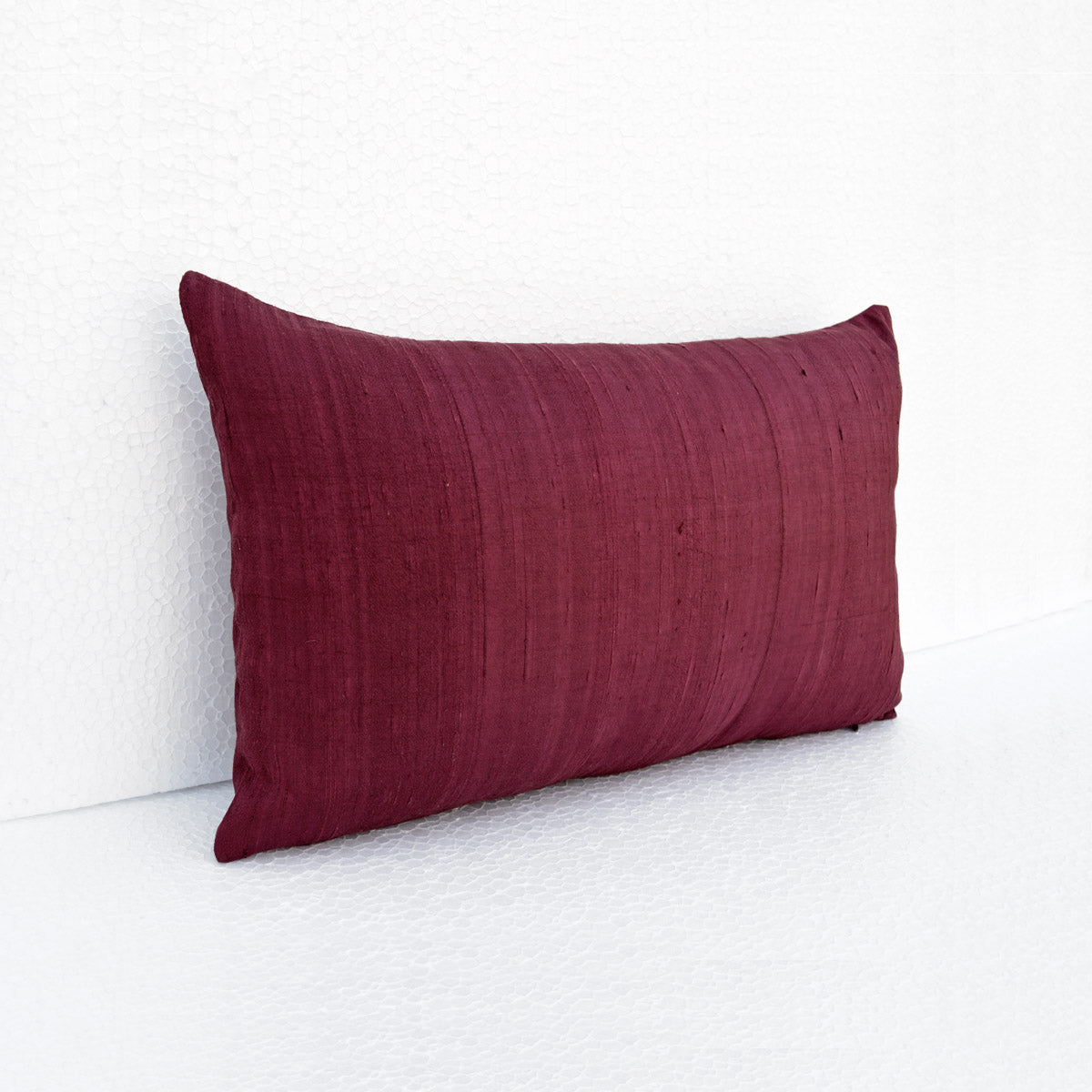 Maroon solid pure silk pillow cover, sizes available