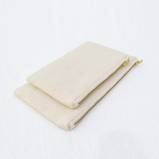 Home Essentials - Set of 2 flat nesting pouches in cotton canvas