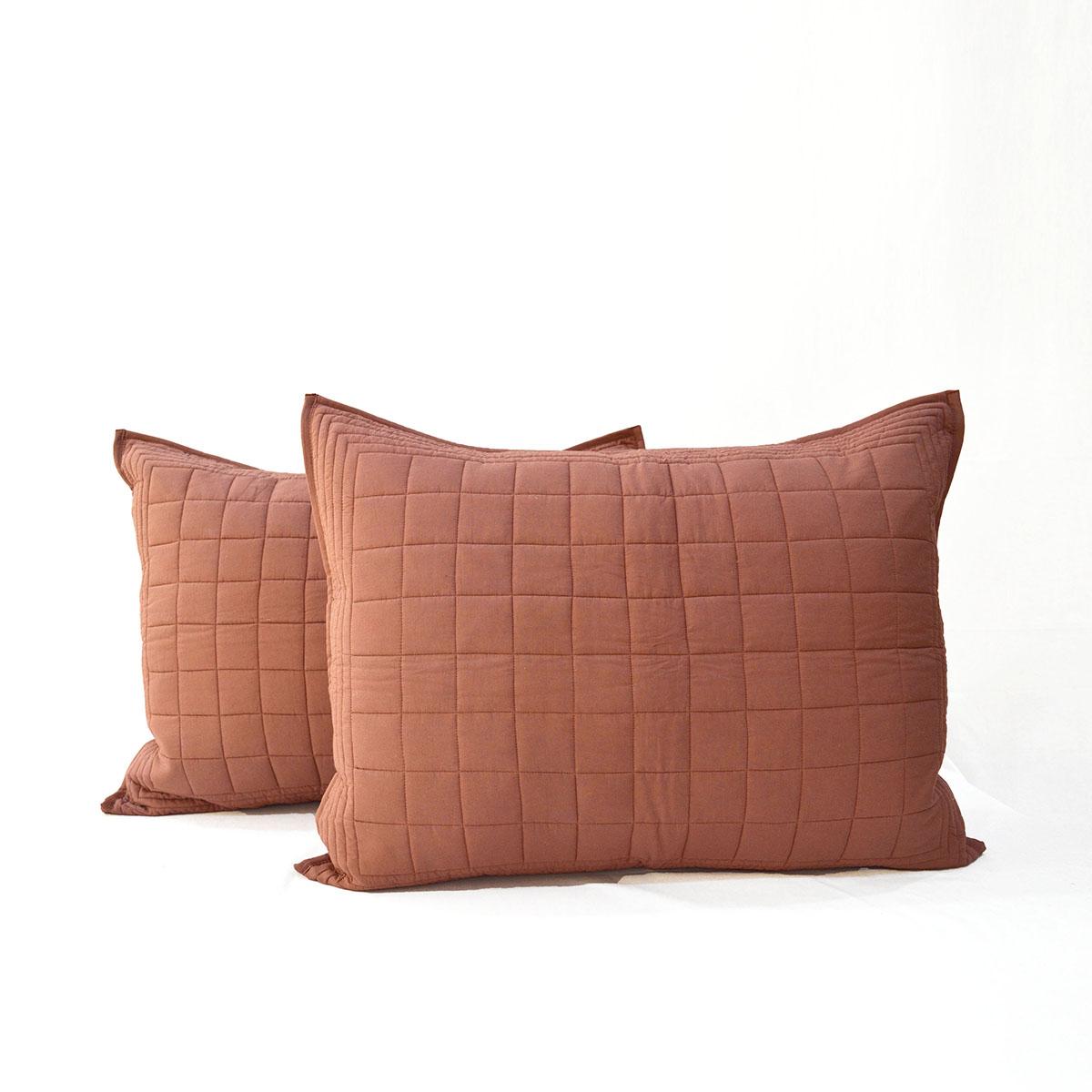 CLAY BROWN cotton Quilted - sets, quilts and pillow cases, Sizes available