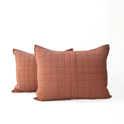 CLAY BROWN cotton Quilted pillow cases, Sizes available