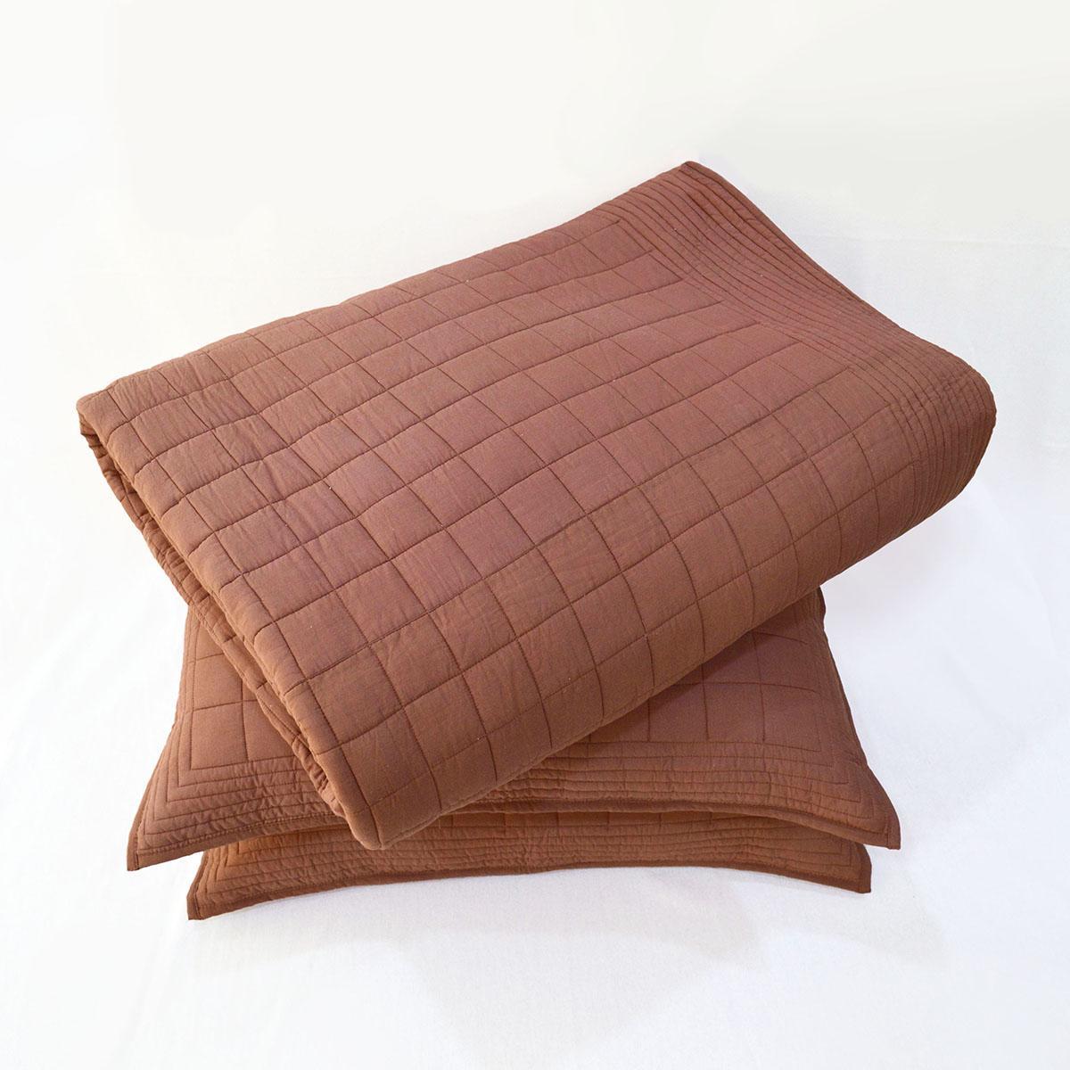 CLAY BROWN cotton Quilted - sets, quilts and pillow cases, Sizes available