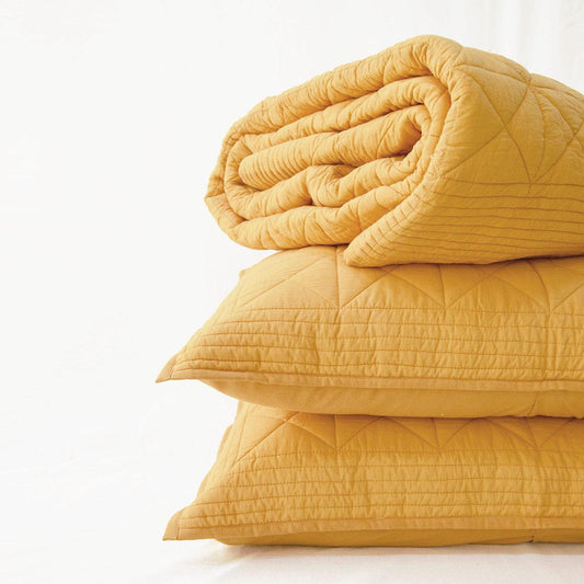 MUSTARD cotton Quilted sets or quilts, Sizes available