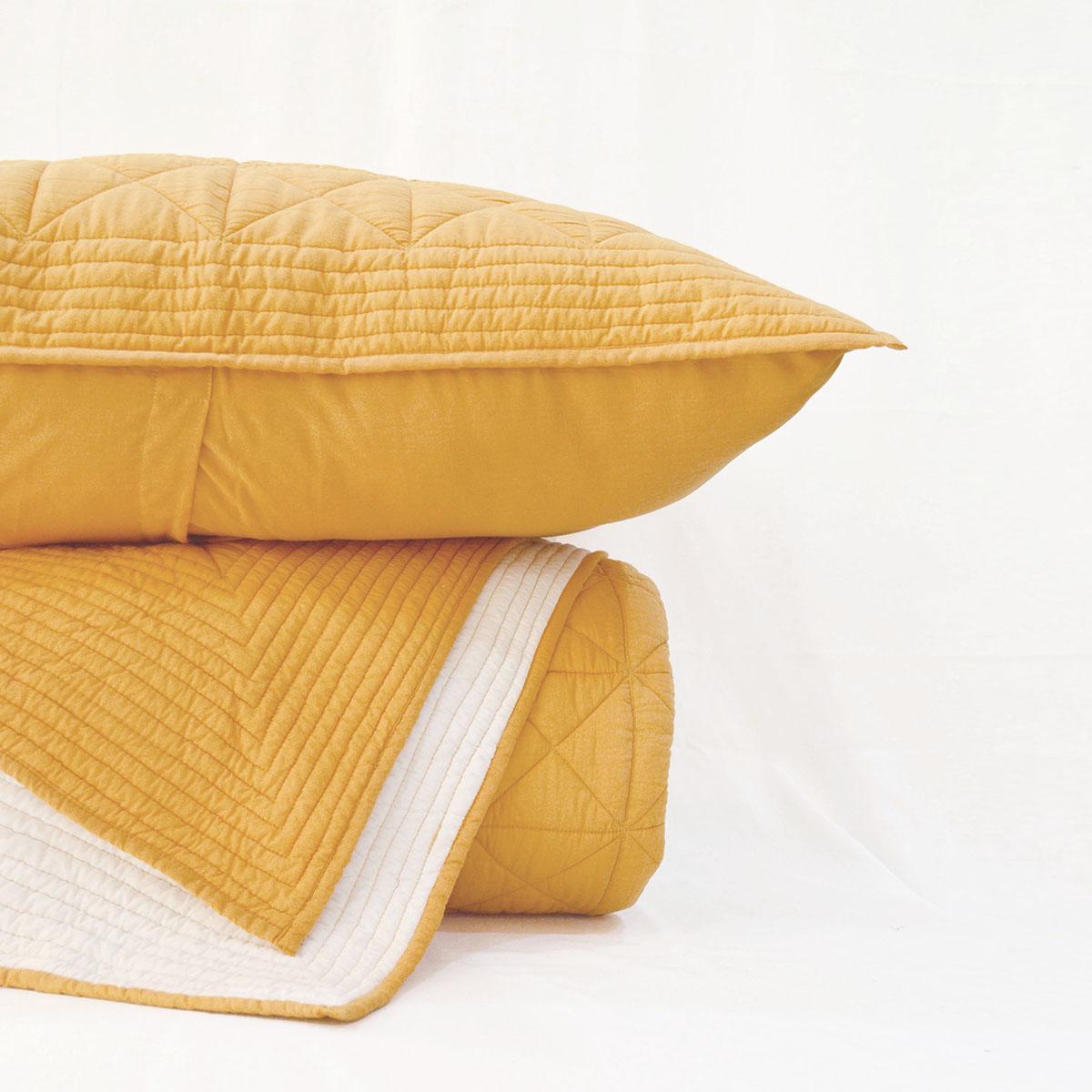 MUSTARD cotton Quilted bed set, Sizes available
