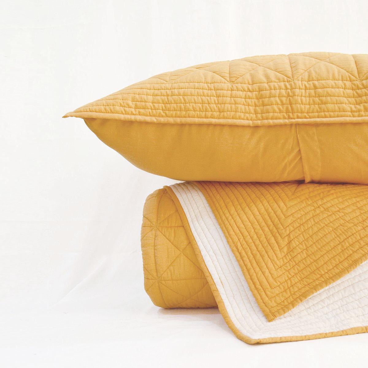 MUSTARD cotton Quilted bed set, Sizes available