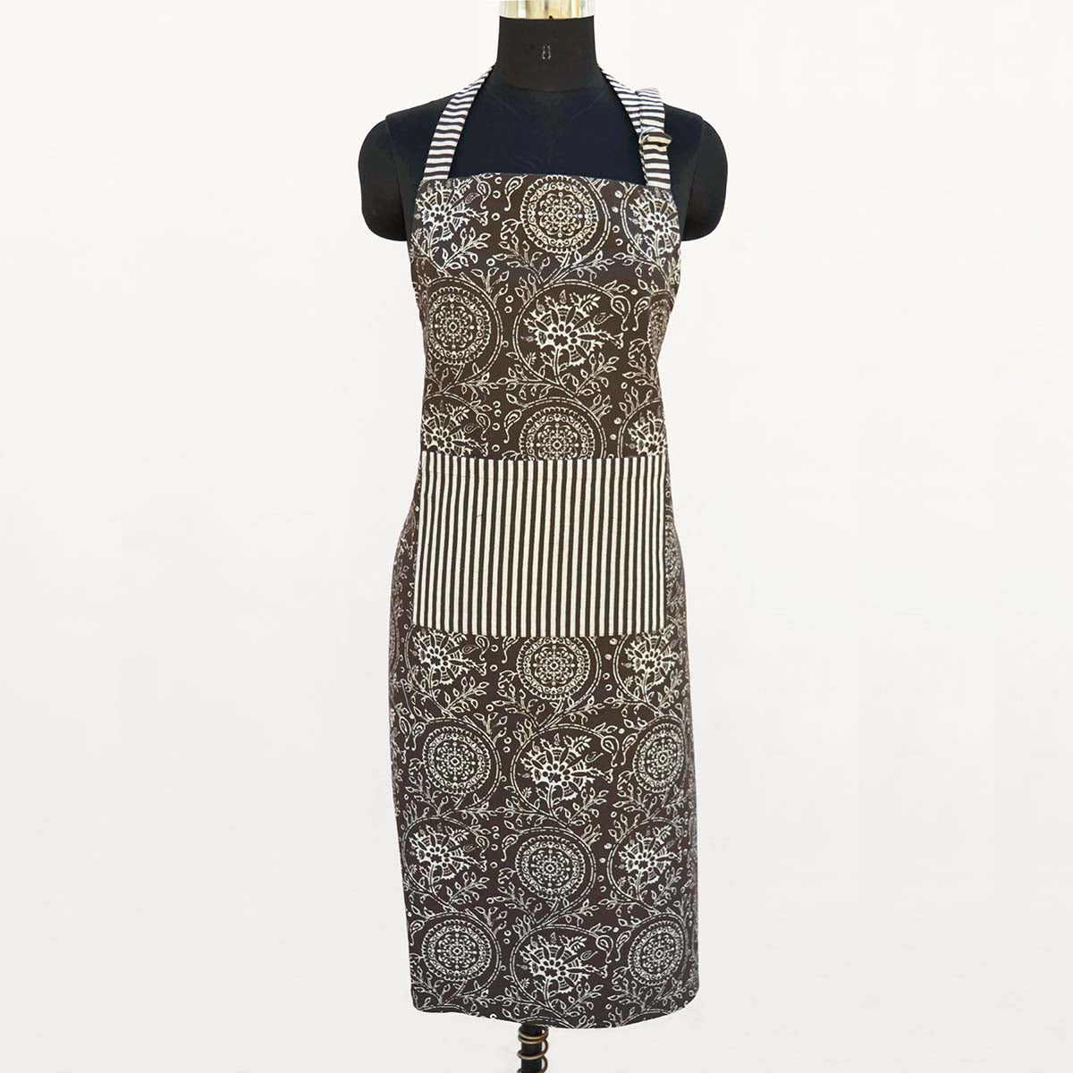 Brown apron, kalamkari print, 27X35 inches