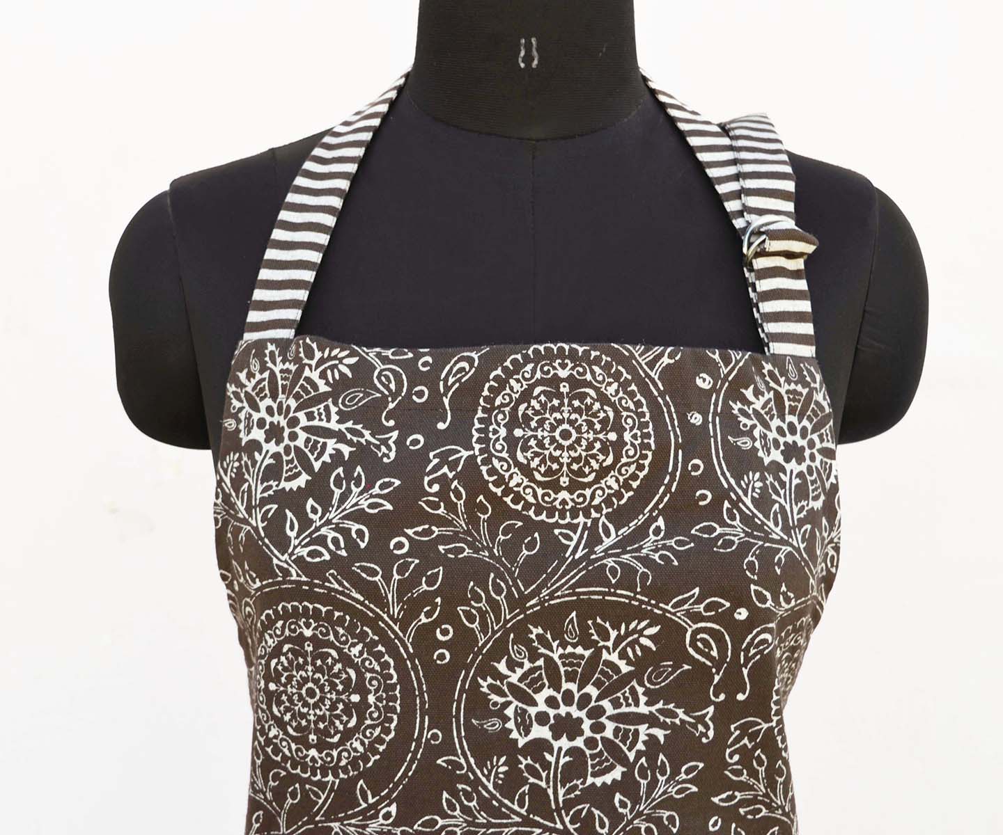 Brown apron, kalamkari print, 27X35 inches