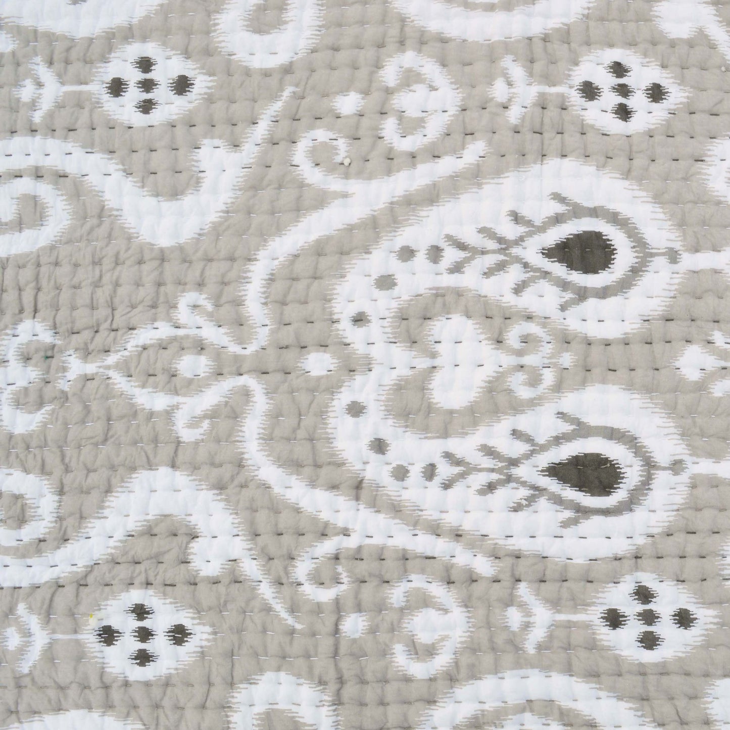 GREY IKAT print Kantha quilted Pillow case, sizes available
