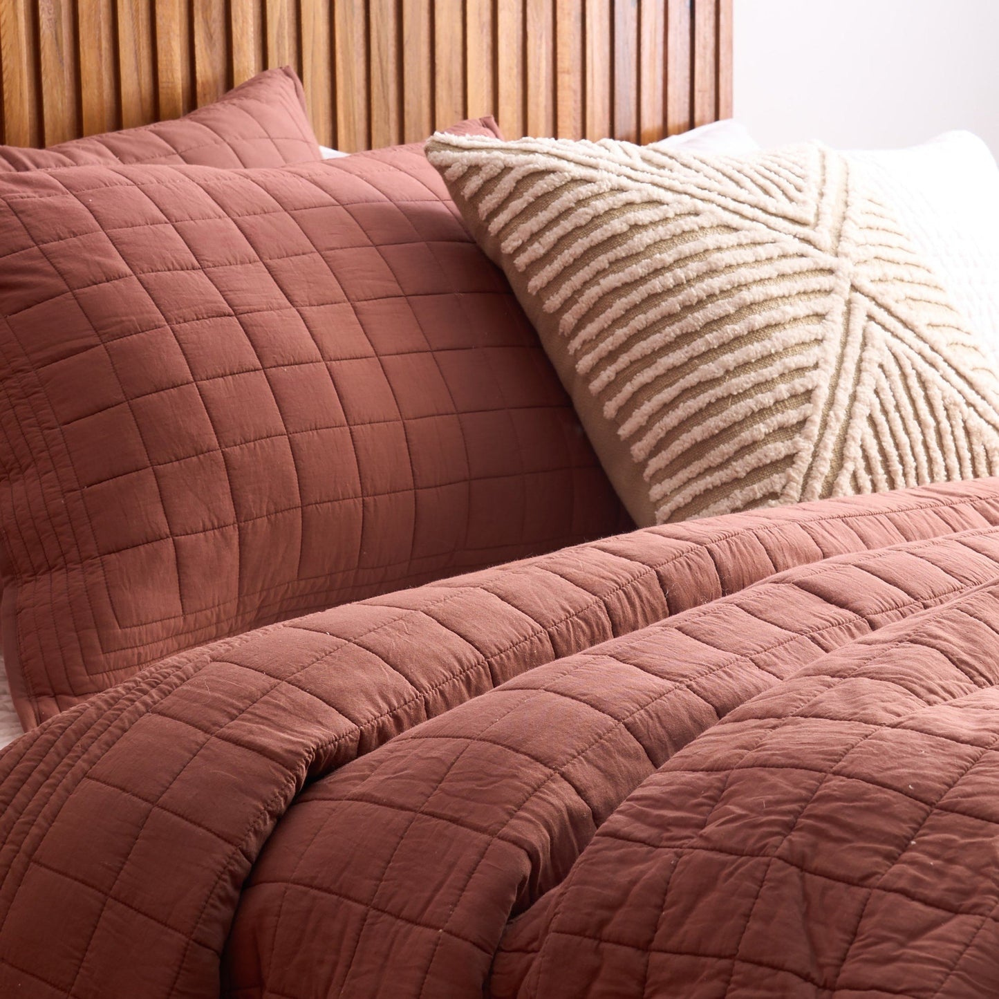 CLAY BROWN cotton Quilted bed sets, Sizes available