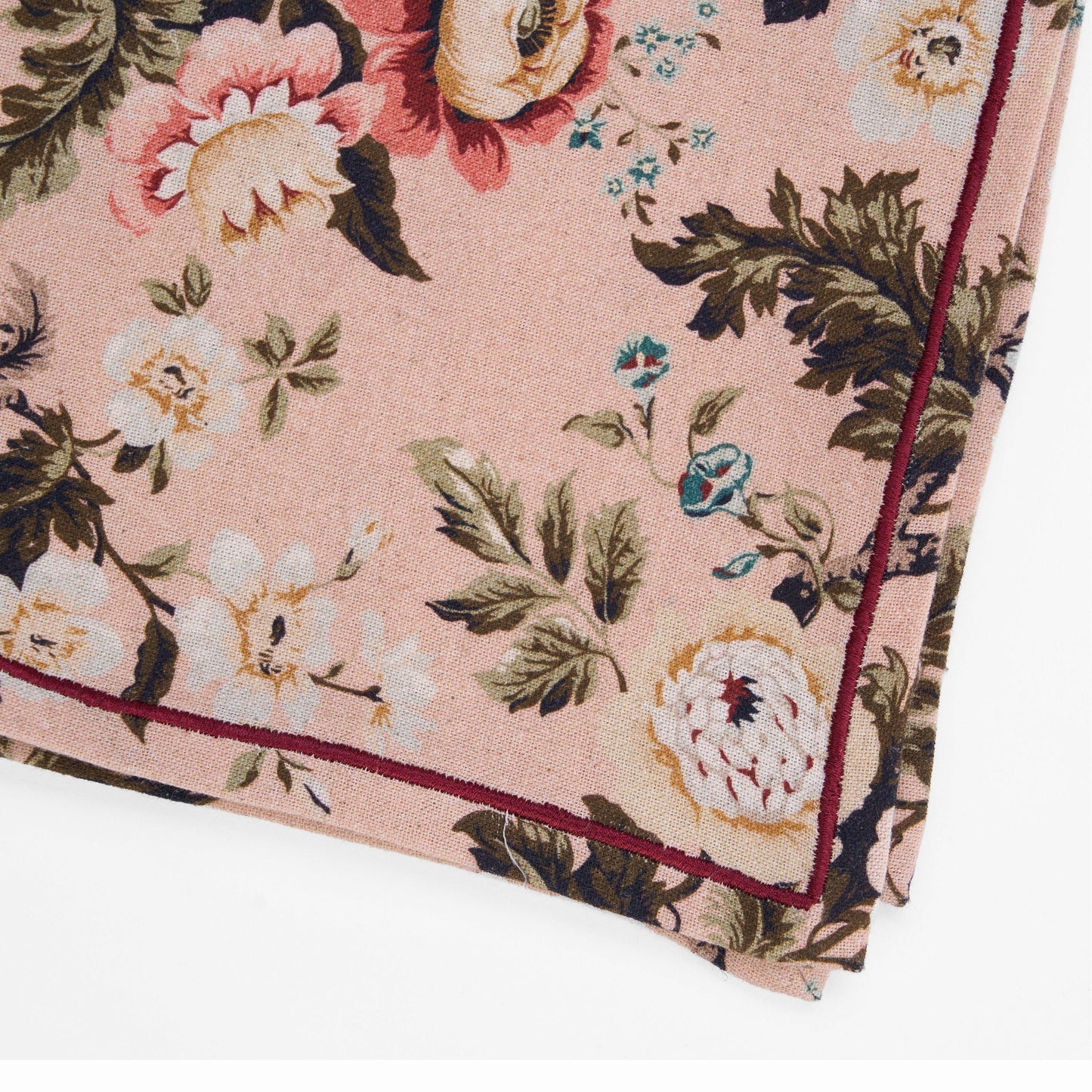 AMOUR BLUSH linen Table napkin, vintage rose print