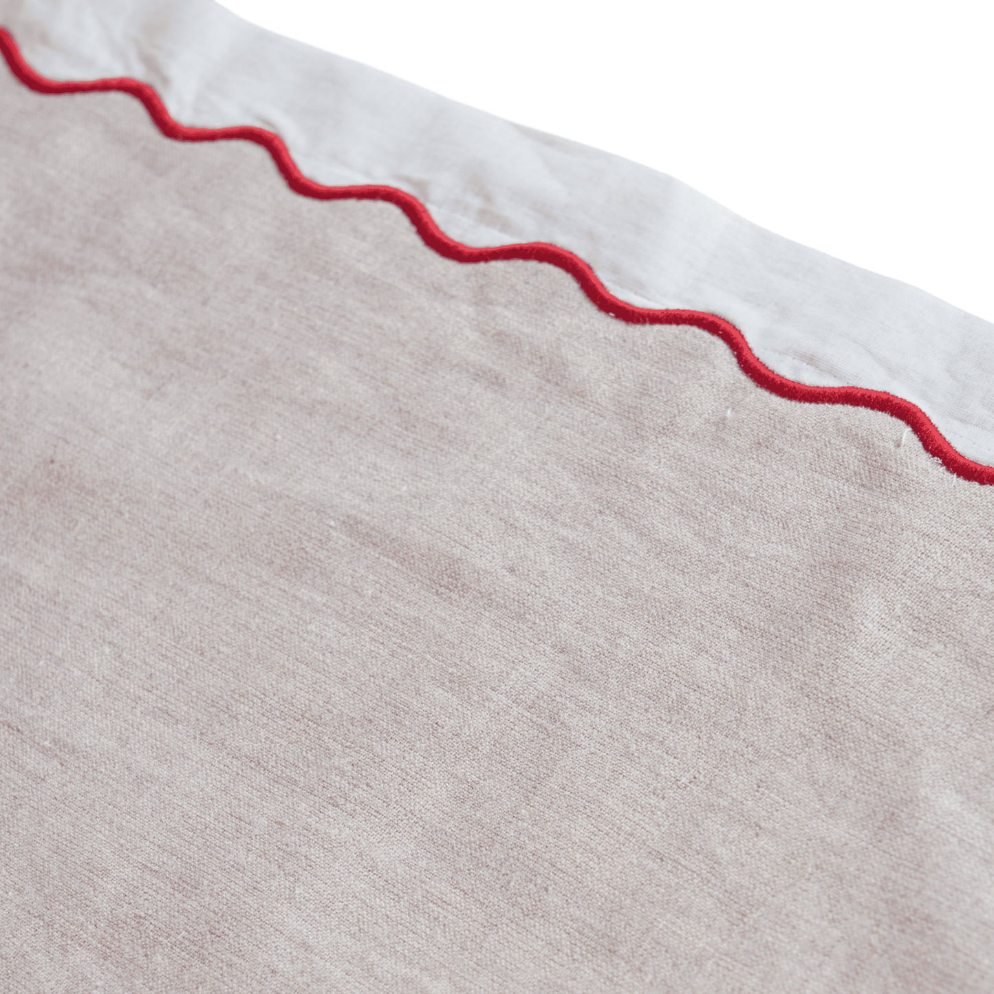 Christmas table runner, Linen and cotton table runner, wave scallop applique, sizes available