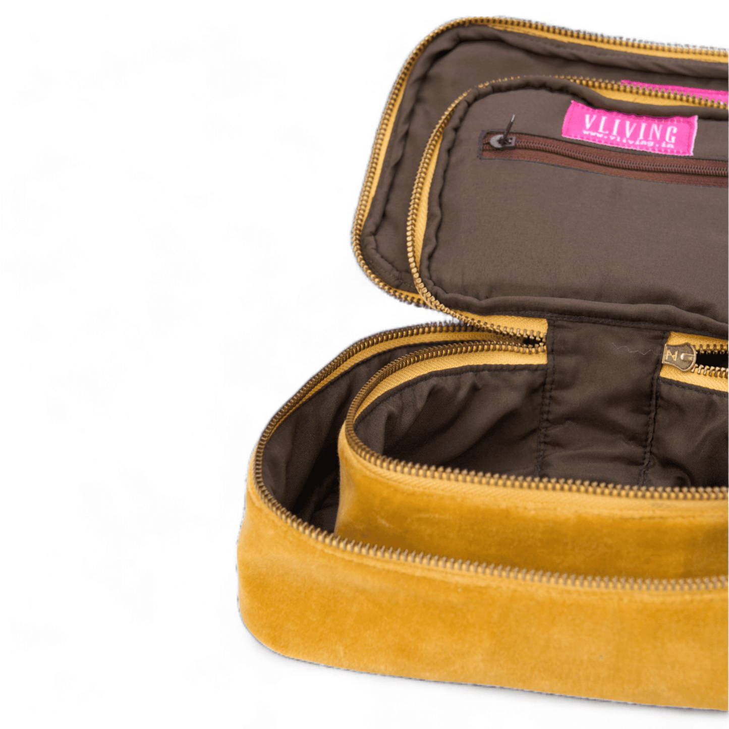 GIFT PACK - Set of 2 nesting boxes and Eye glass case in MUSTARD velvet