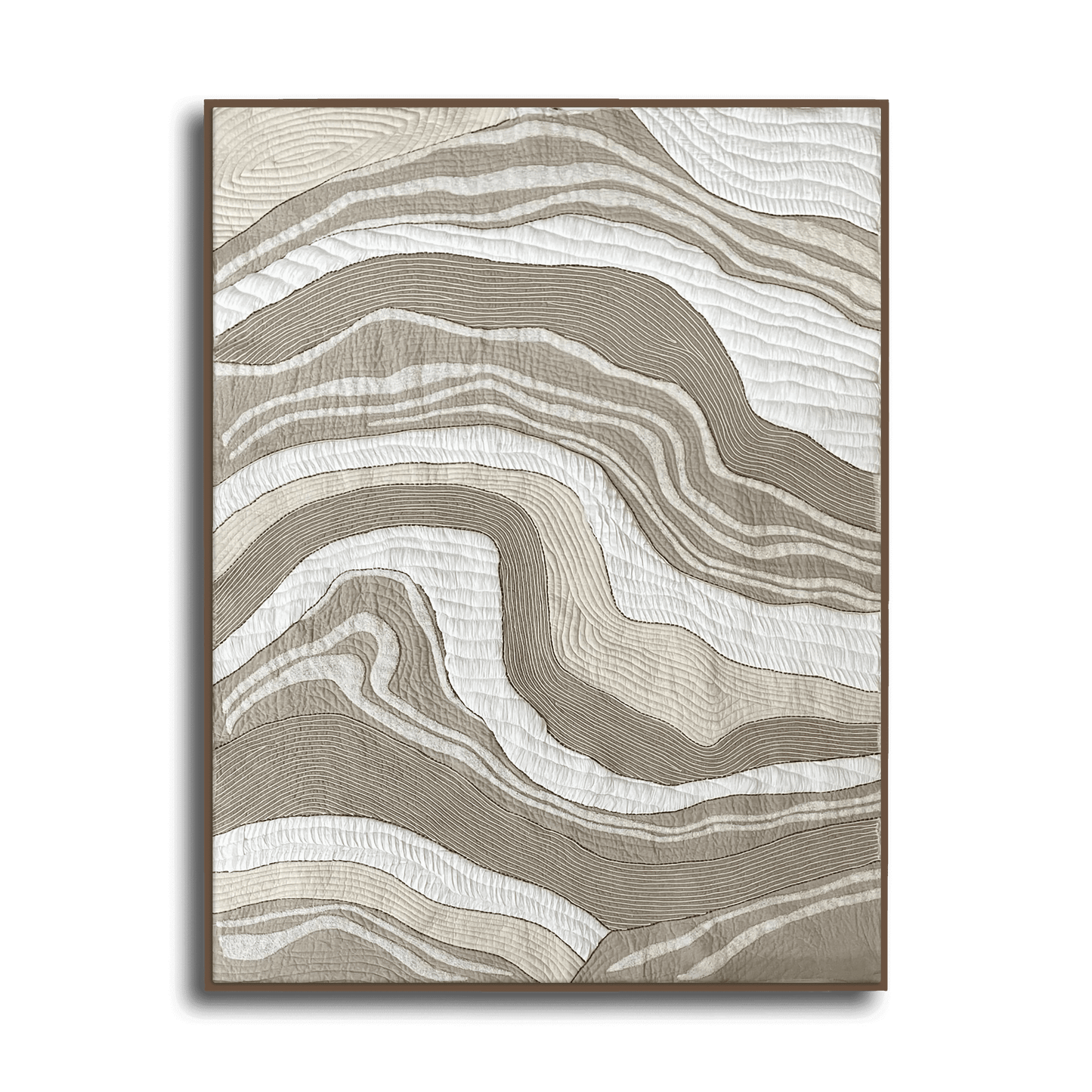 LARGE Quilted Textile WALL ART, Natural tone