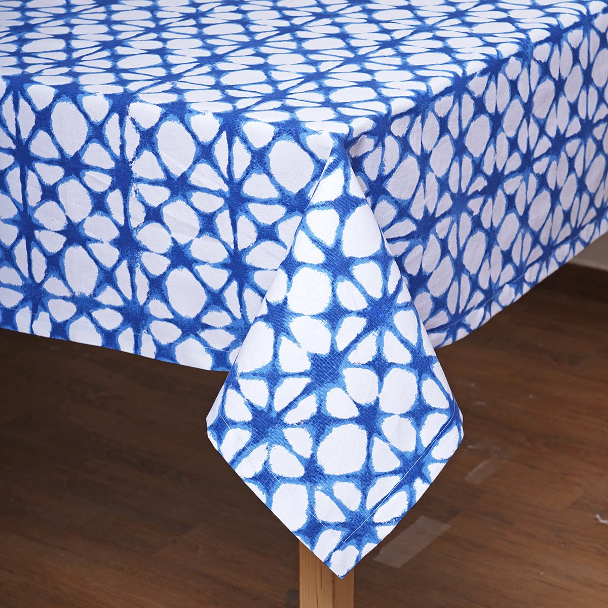 Tie dye print Table cloth, Blue and white colour, cotton, sizes available