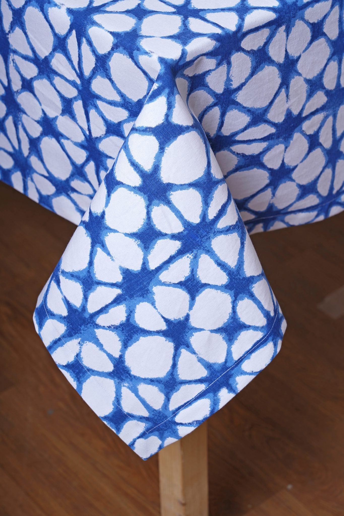 Tie dye print Table cloth, Blue and white colour, cotton, sizes available