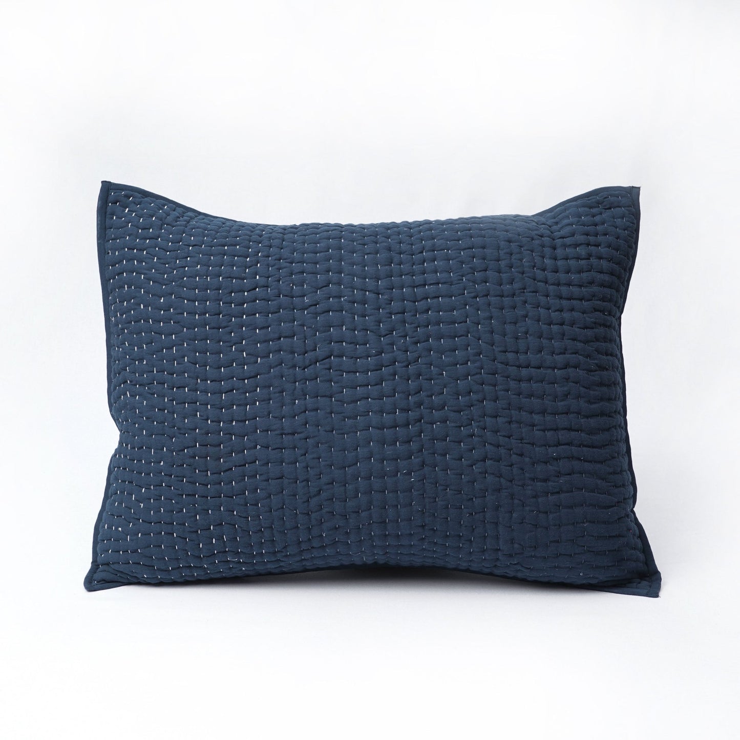 Indigo Kantha quilted bed set - hand quilted 4 layer muslin gauze, sizes available