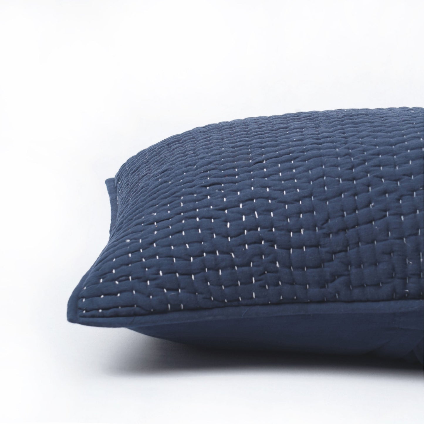 Indigo Kantha quilted bed set - hand quilted 4 layer muslin gauze, sizes available