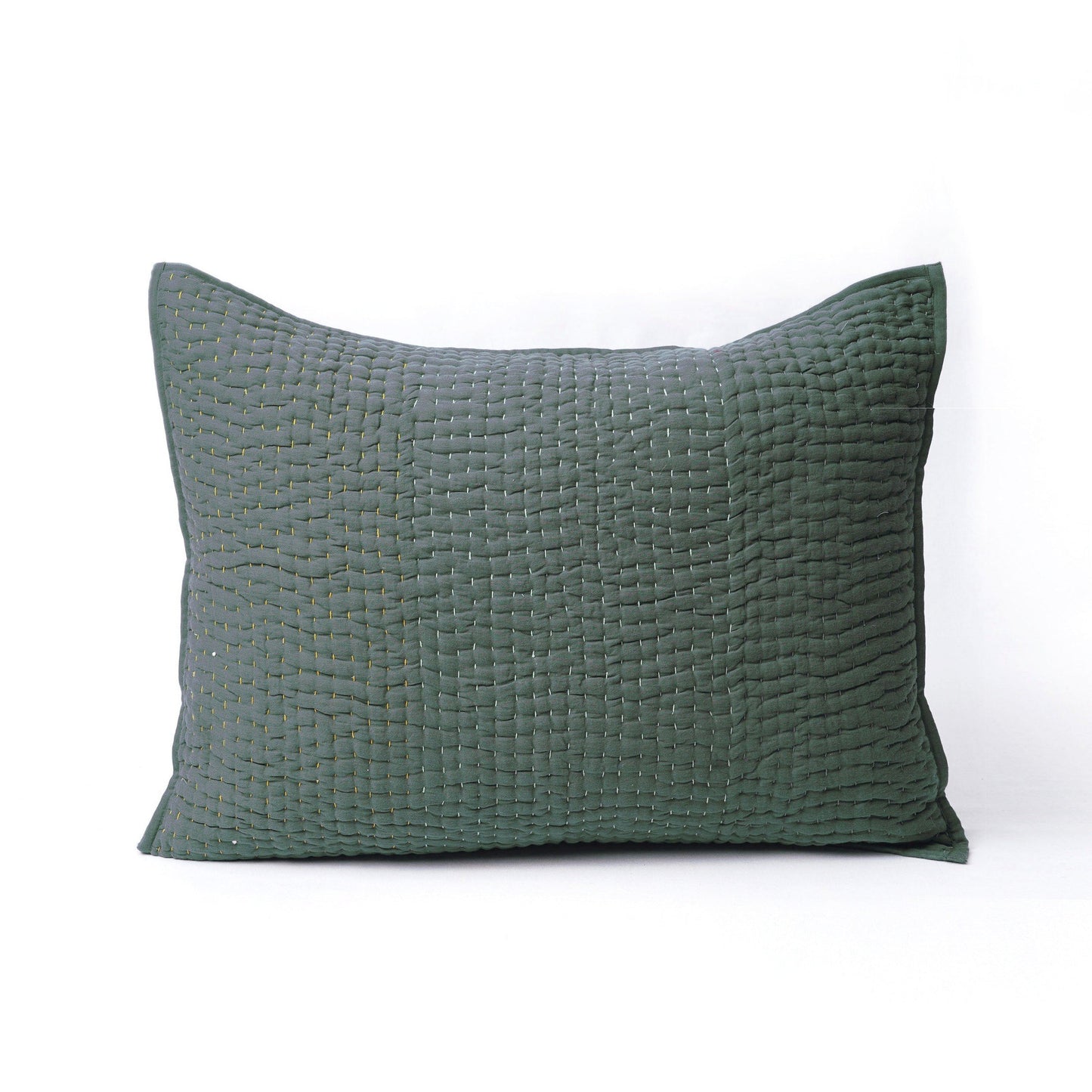 Olive Green quilted bed set - hand quilted 4 layer muslin gauze, sizes available