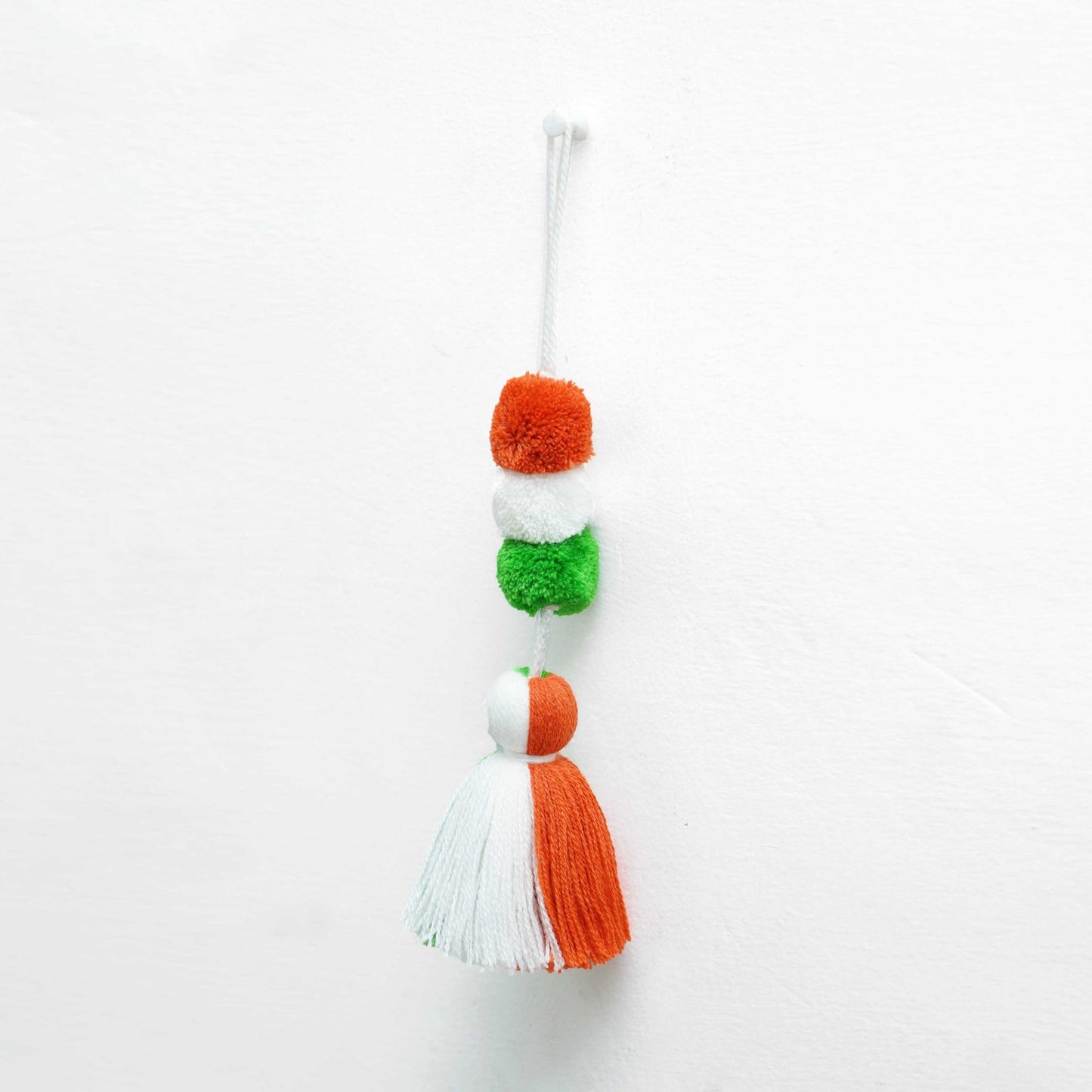 Tricolour tassel, handmade, boho charm, size 7.5 inches