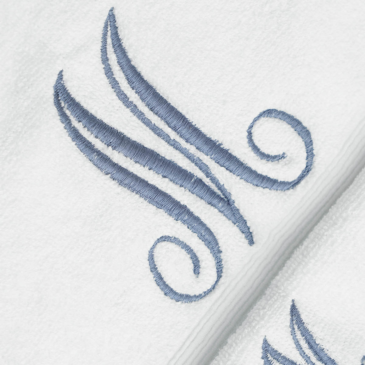 Monogrammed white organic cotton Bath towels, sizes available