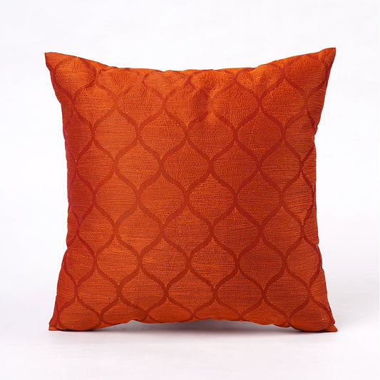 Shadow - Rust ogee pattern embroidered pillow cover, Polytafetta pillow cover, sizes available