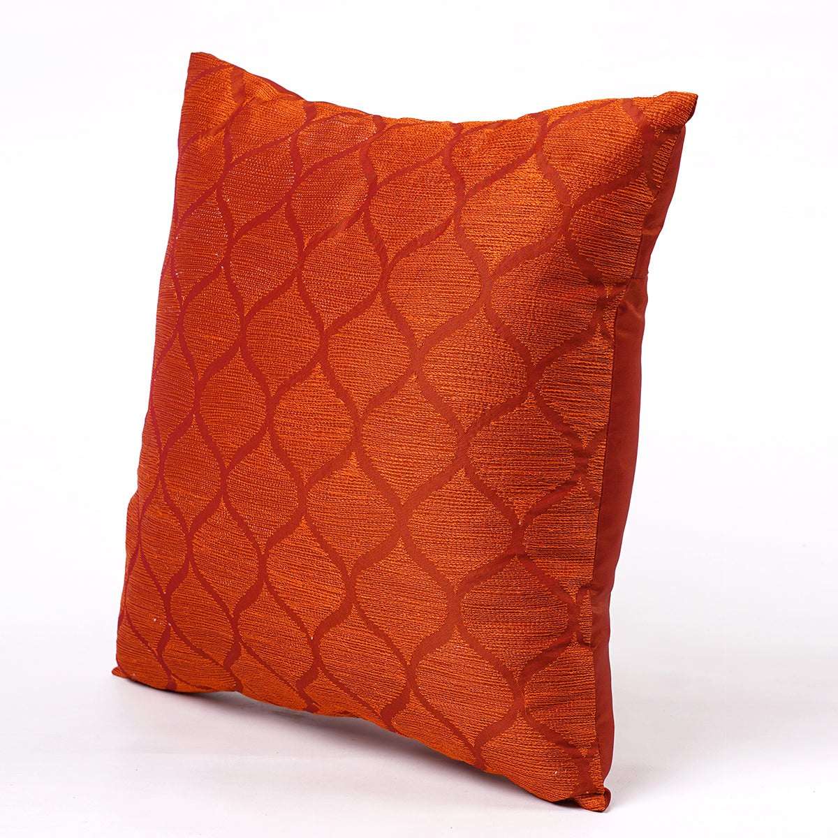 Shadow - Rust ogee pattern embroidered pillow cover, Polytafetta pillow cover, sizes available