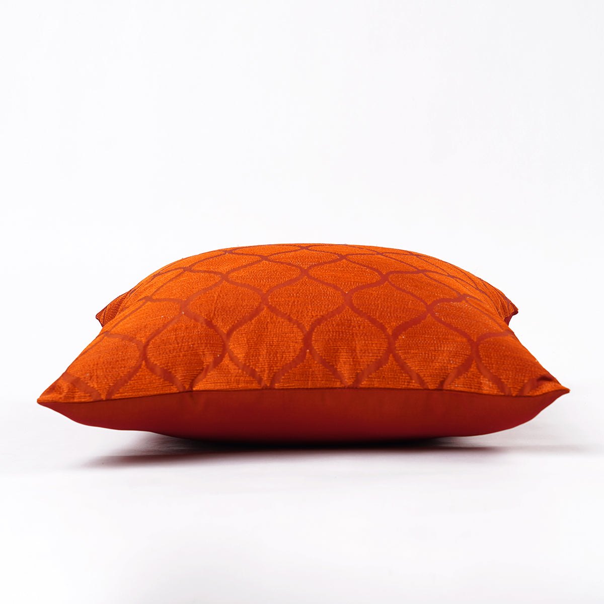 Shadow - Rust ogee pattern embroidered pillow cover, Polytafetta pillow cover, sizes available