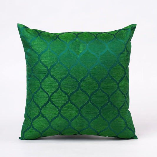 Shadow - Green ogee pattern embroidered pillow cover, Polytafetta pillow cover, sizes available