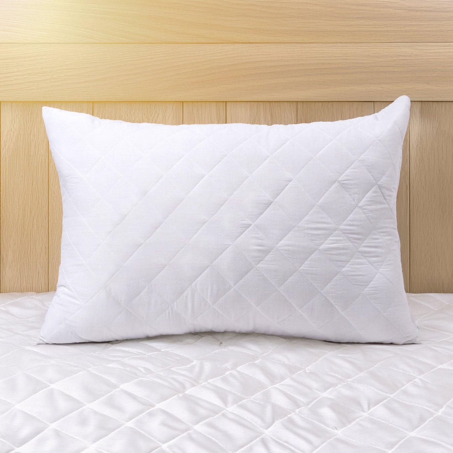 White quilted cotton PIllow protectors with zipper closure, all sizes available