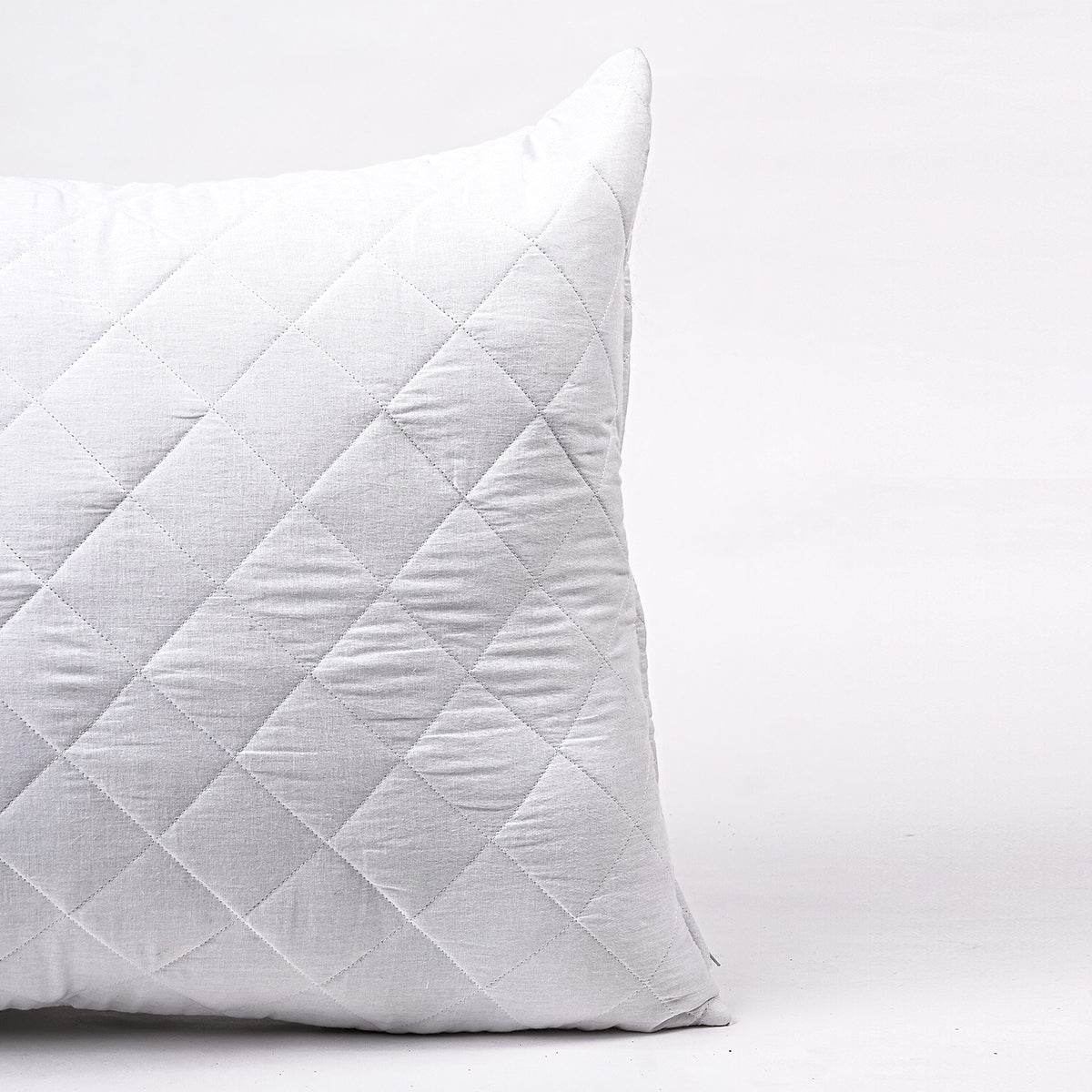 White quilted cotton PIllow protectors with zipper closure, all sizes available