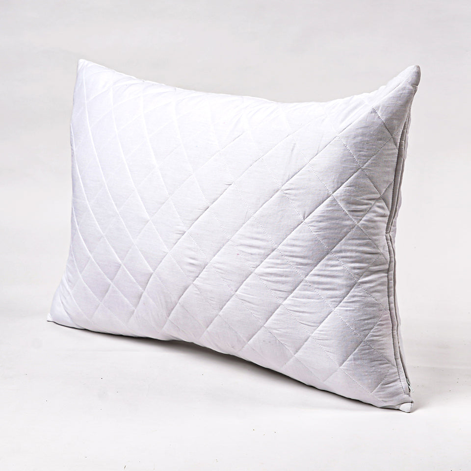 White quilted cotton PIllow protectors with zipper closure, all sizes available
