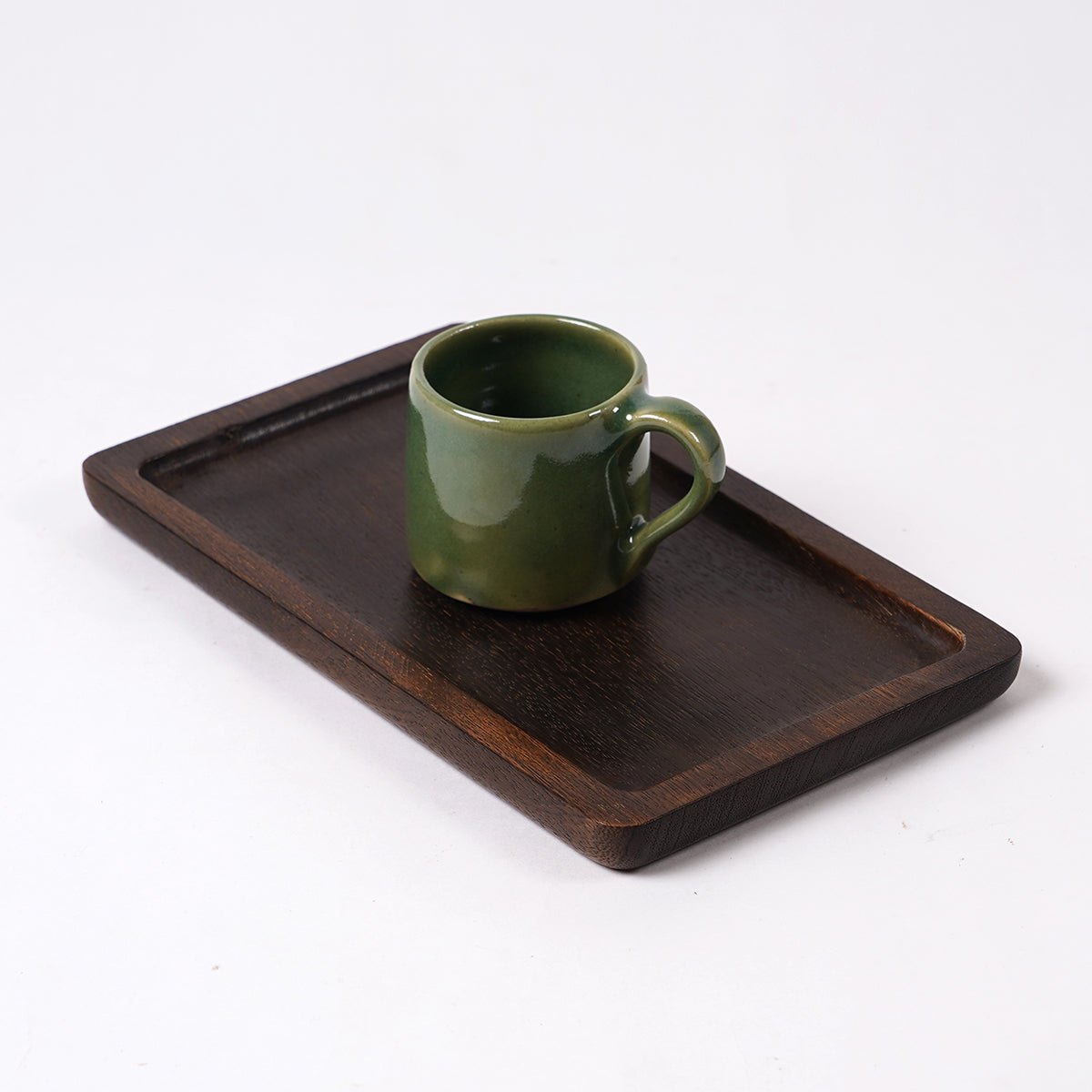 Wooden tray, dark brown, round edged rustic serving tray, farmhouse decor, 6X10 inches