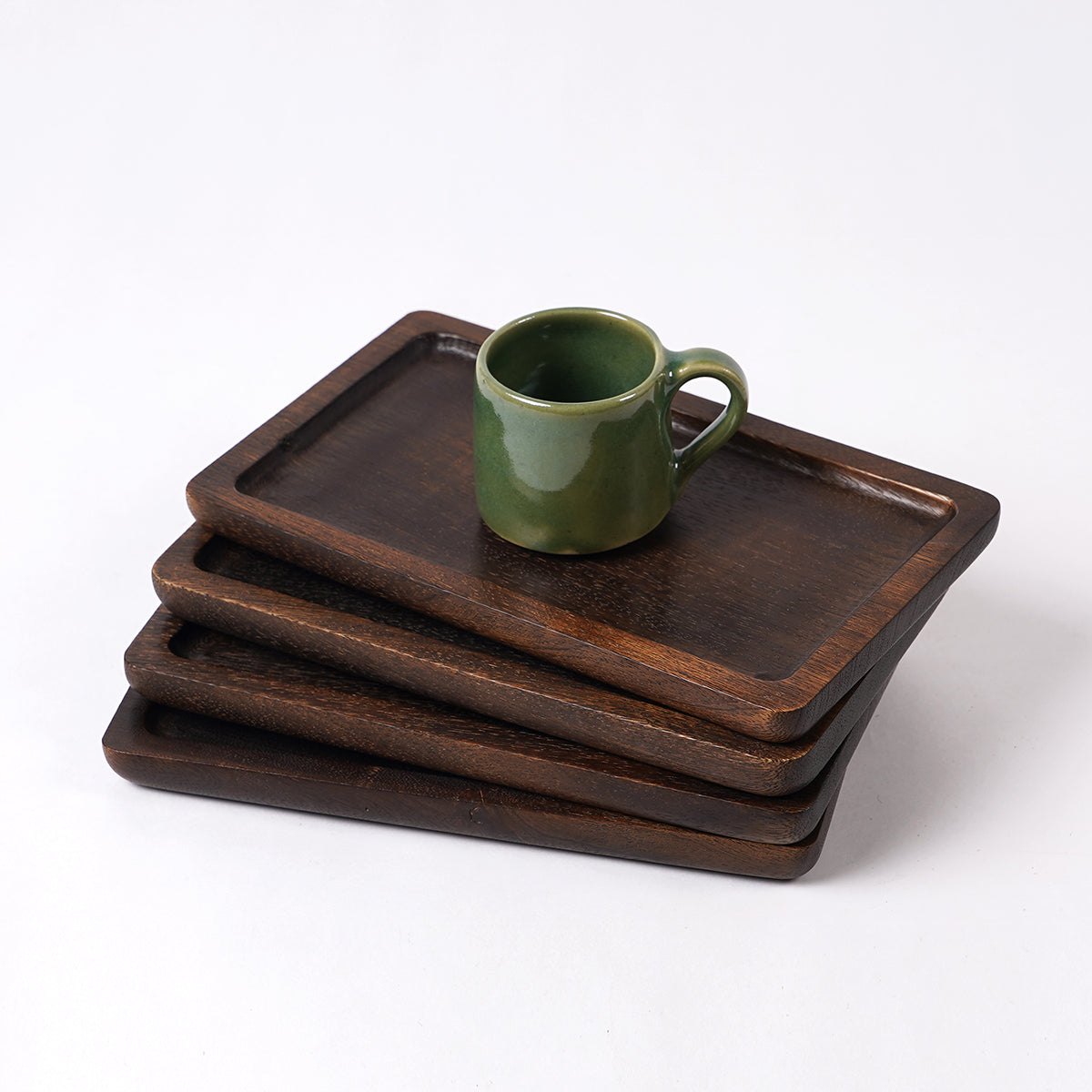 Wooden tray, dark brown, round edged rustic serving tray, farmhouse decor, 6X10 inches