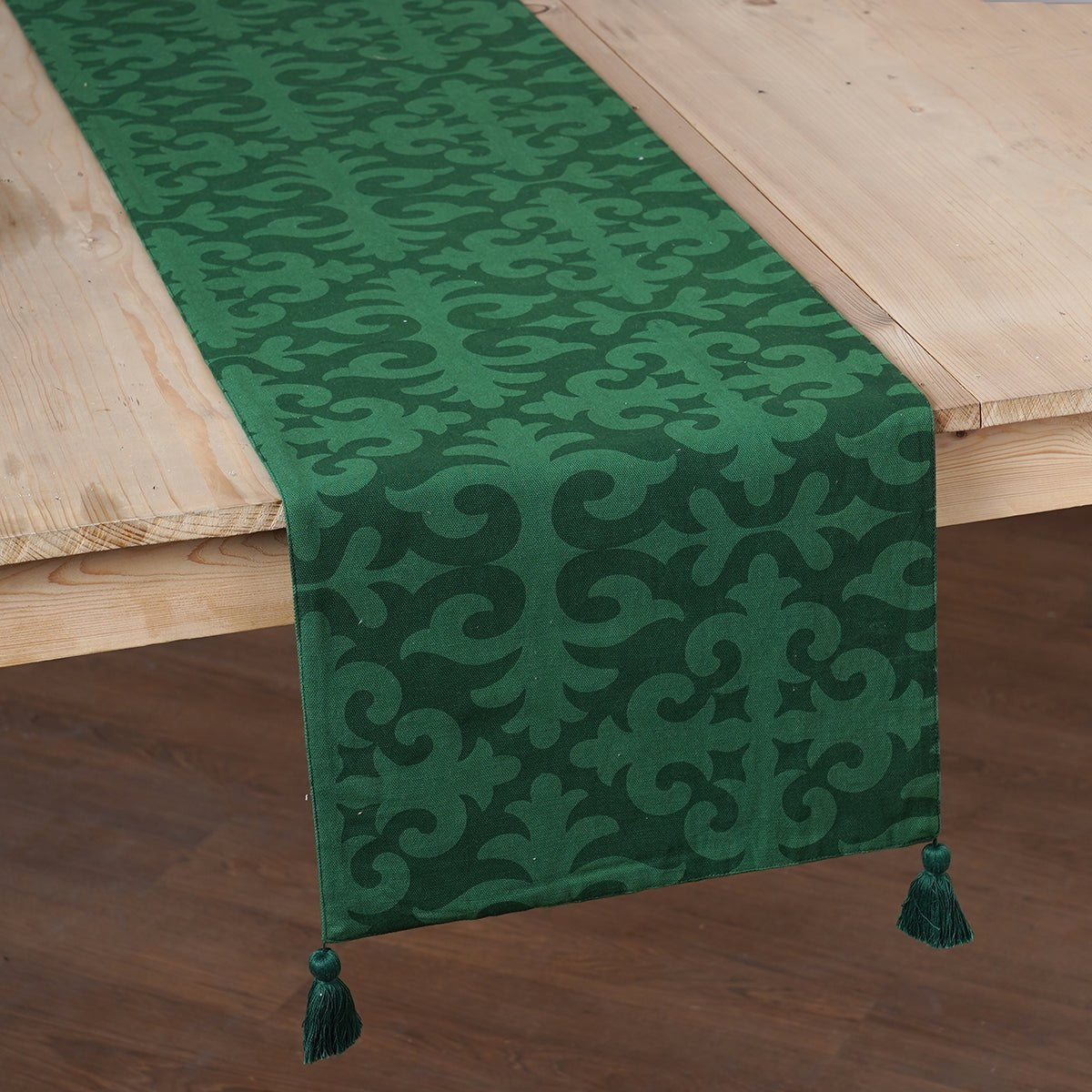 Tropical Green table runner, moroccan print in 100% cotton, sizes available