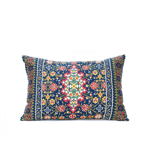 Persian pillow cover - Rich floral print in jewel tones