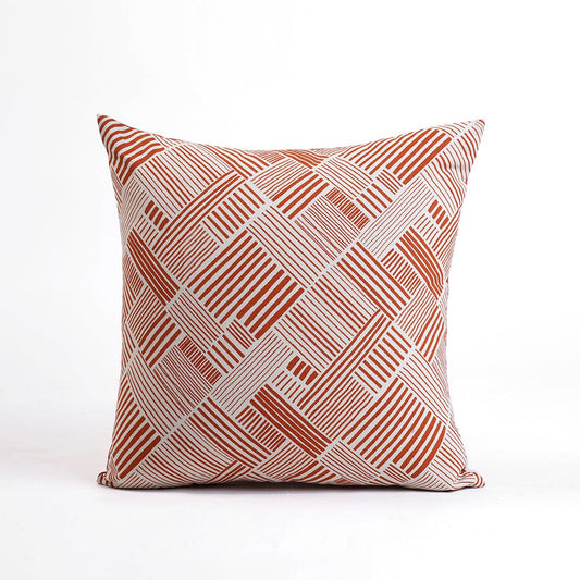 MODERN RETRO - Terracotta throw pillow cover, geometrical print, cotton pillow, sizes available.