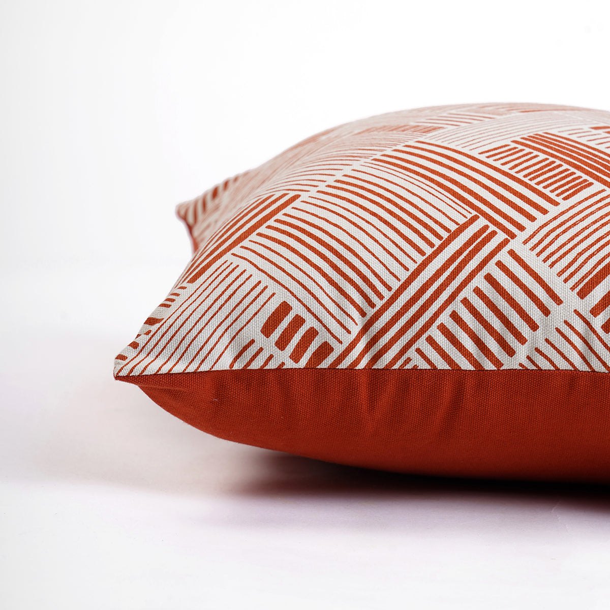 MODERN RETRO - Terracotta throw pillow cover, geometrical print, cotton pillow, sizes available.