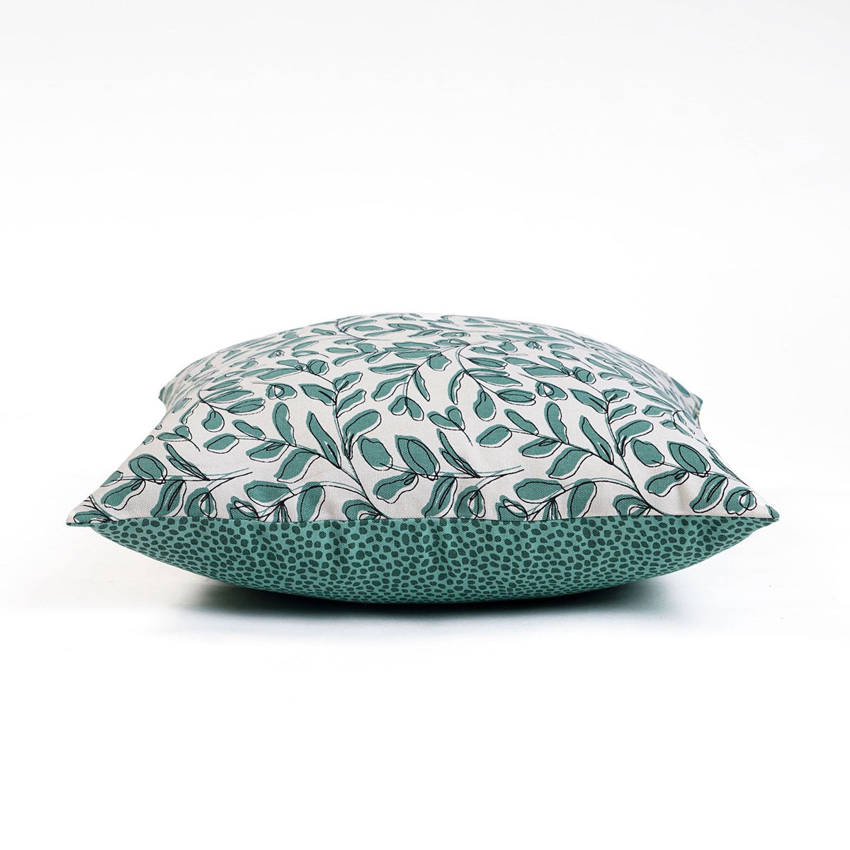 MODERN RETRO - Aqua Green reversible cotton throw pillow cover, leaf print, sizes available