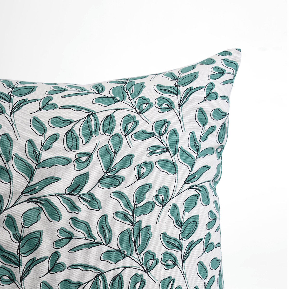 MODERN RETRO - Aqua Green reversible cotton throw pillow cover, leaf print, sizes available