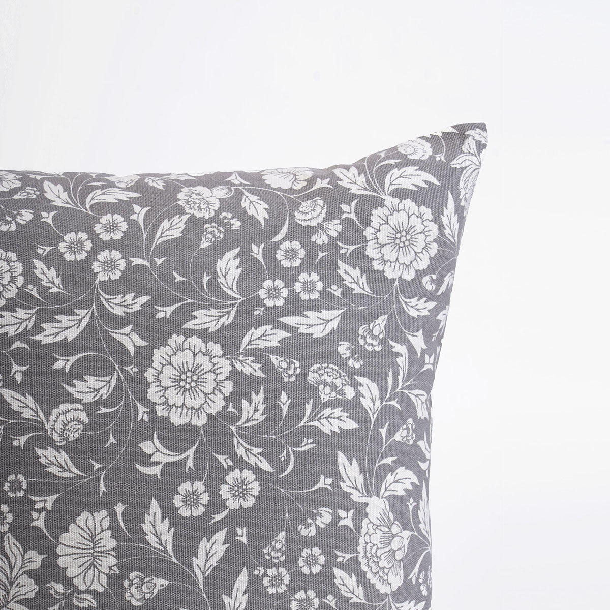Grey - Kalamkari cushion cover, Cotton pillow cover
