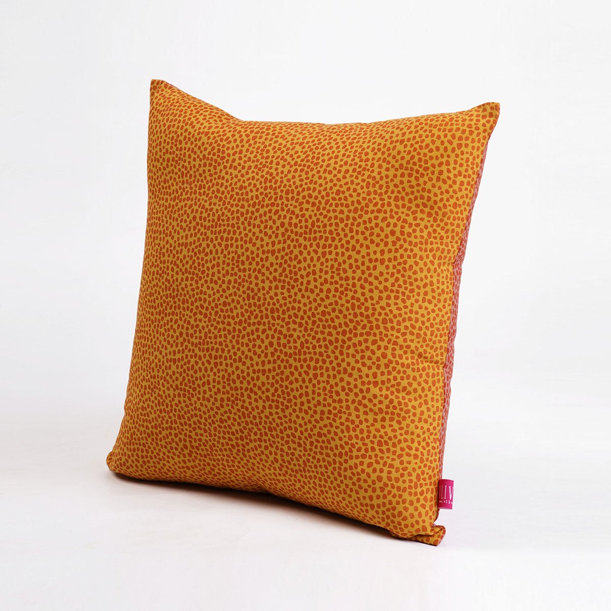 MODERN RETRO - Mustard Yellow & Terracotta reversible throw pillow cover, dot print, sizes available.