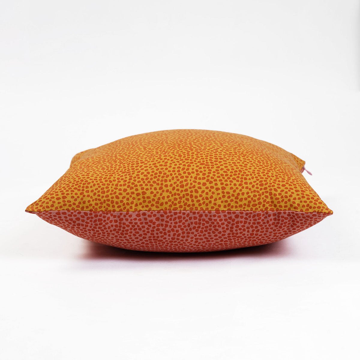 MODERN RETRO - Mustard Yellow & Terracotta reversible throw pillow cover, dot print, sizes available.