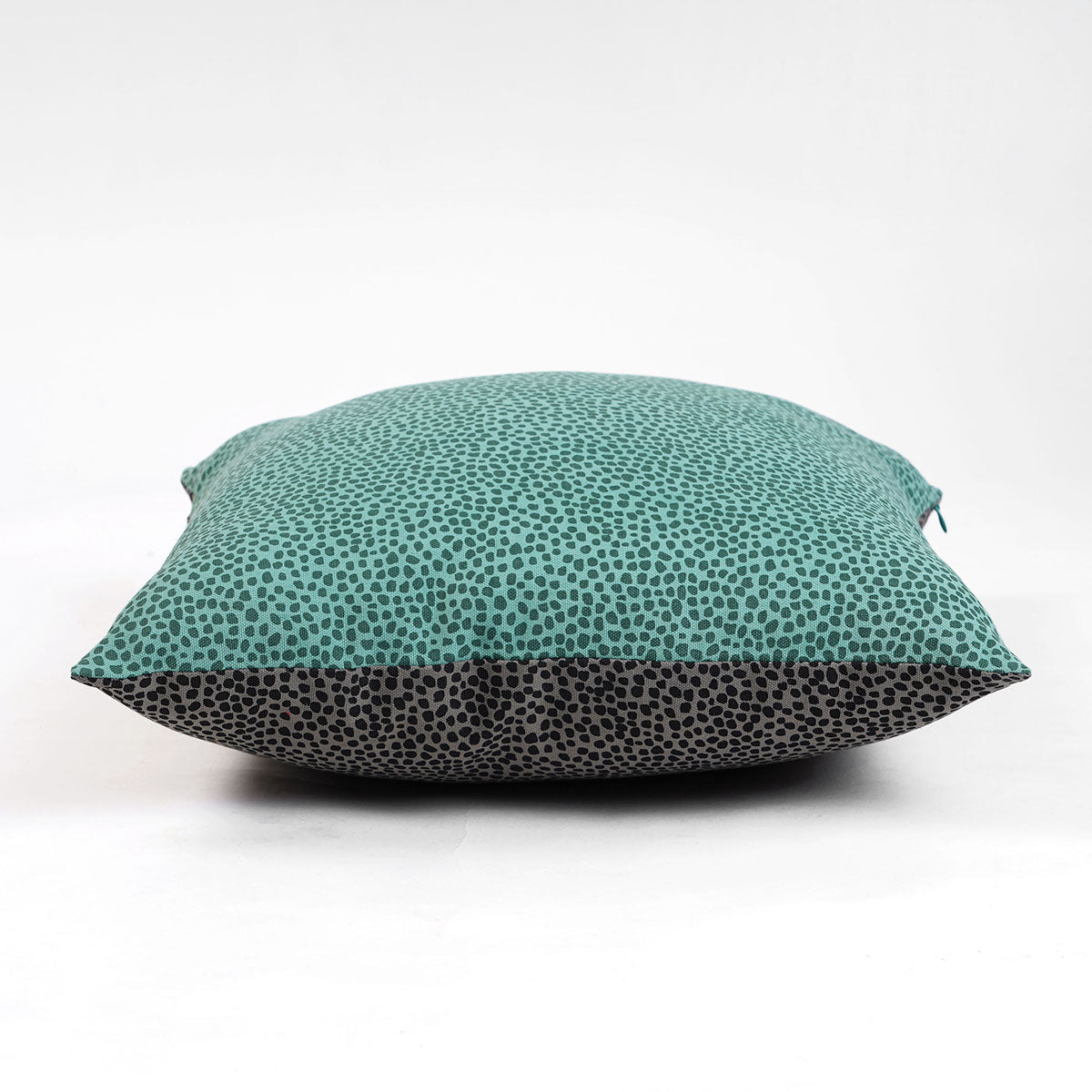 MODERN RETRO - Aqua green & charcoal grey reversible throw pillow cover, dot print, cotton pillow, sizes available.