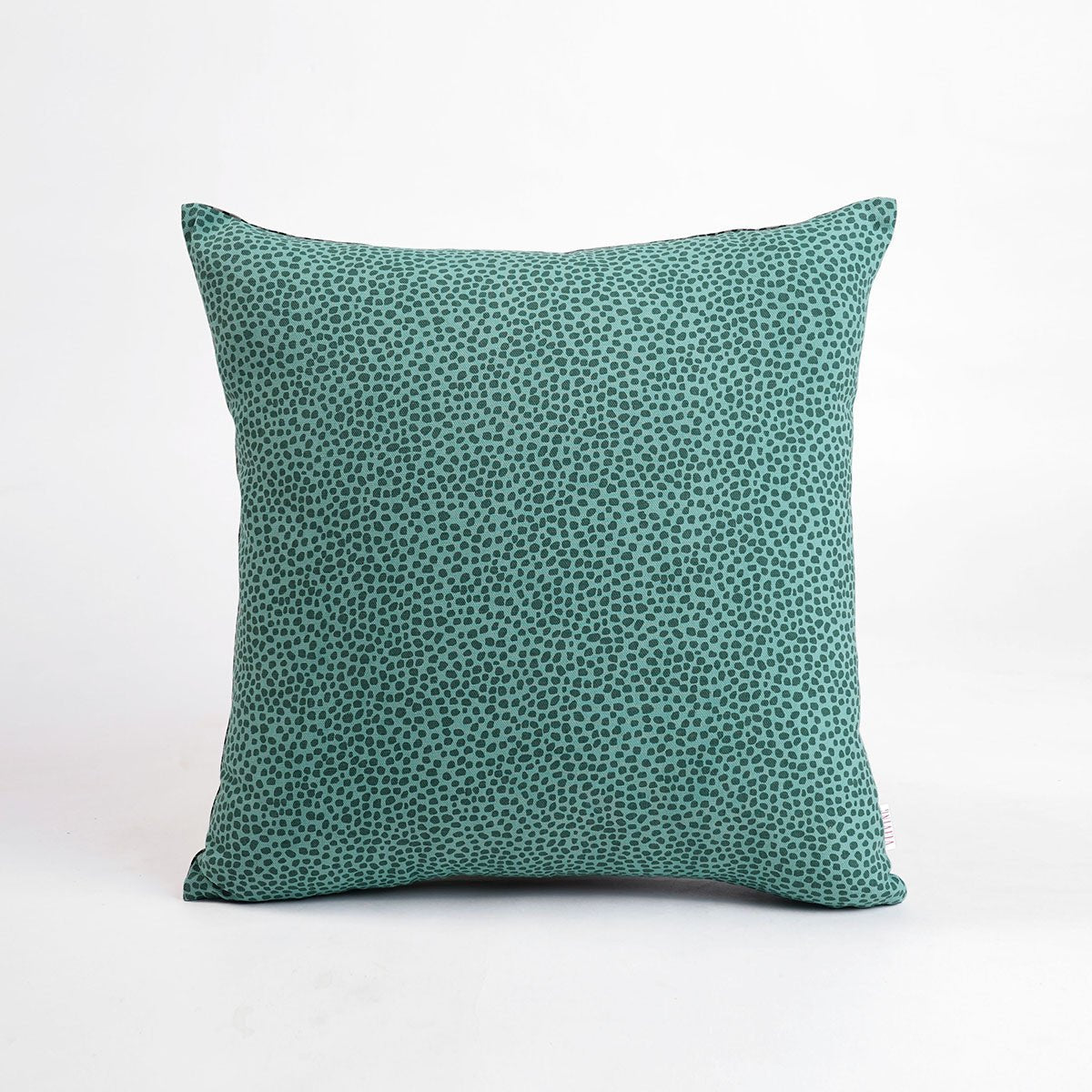 MODERN RETRO - Aqua green & charcoal grey reversible throw pillow cover, dot print, cotton pillow, sizes available.