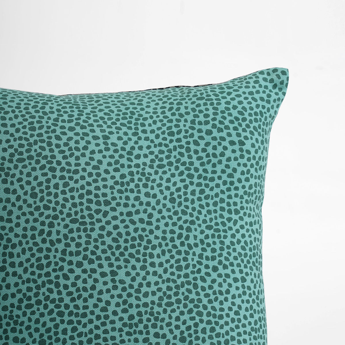MODERN RETRO - Aqua green & charcoal grey reversible throw pillow cover, dot print, cotton pillow, sizes available.