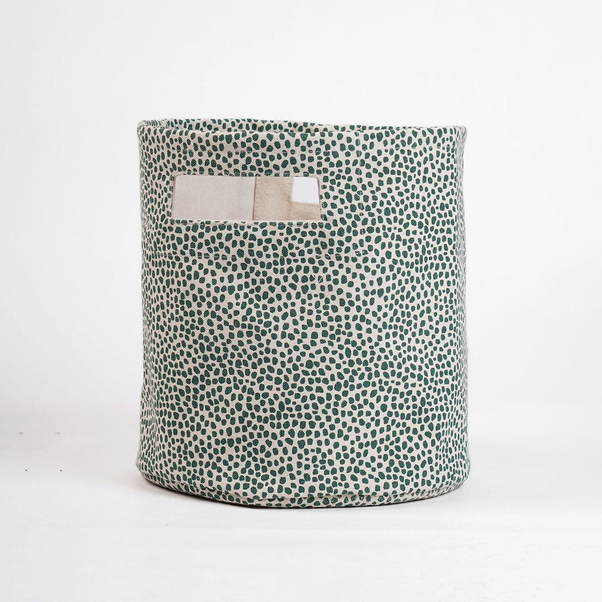 MODERN RETRO - Canvas basket, aqua green dot print, storage basket, fabric bin, sizes available